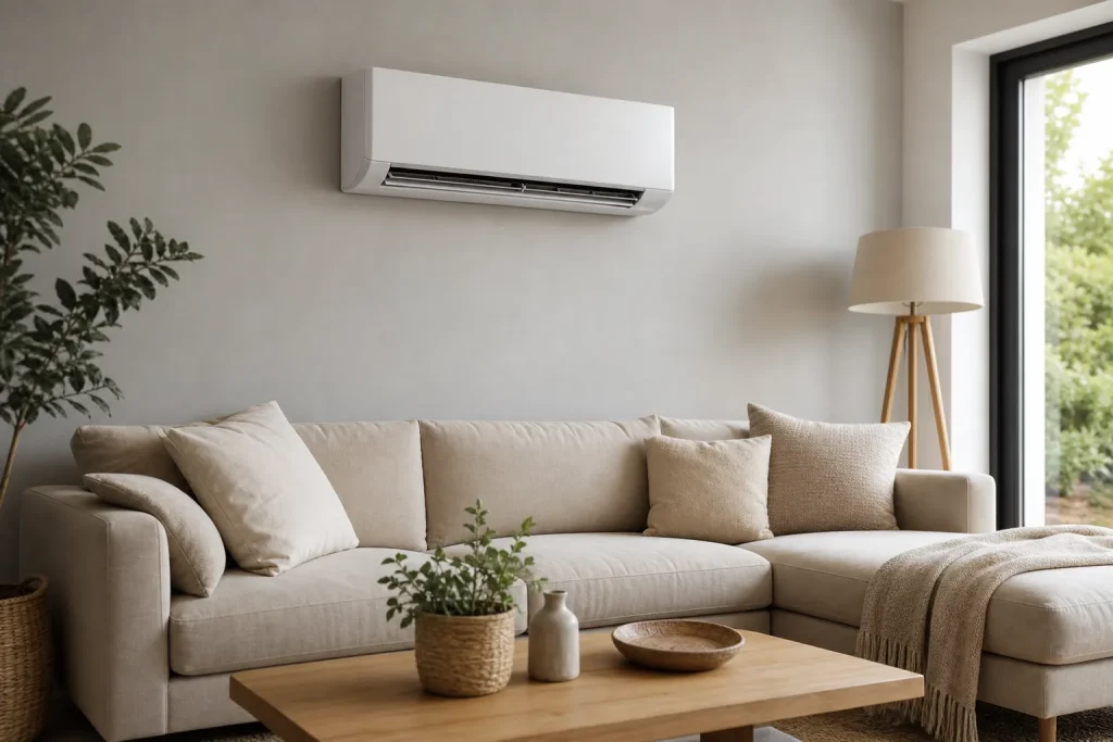 Pompe u00e0 chaleur air-air murale dans un salon