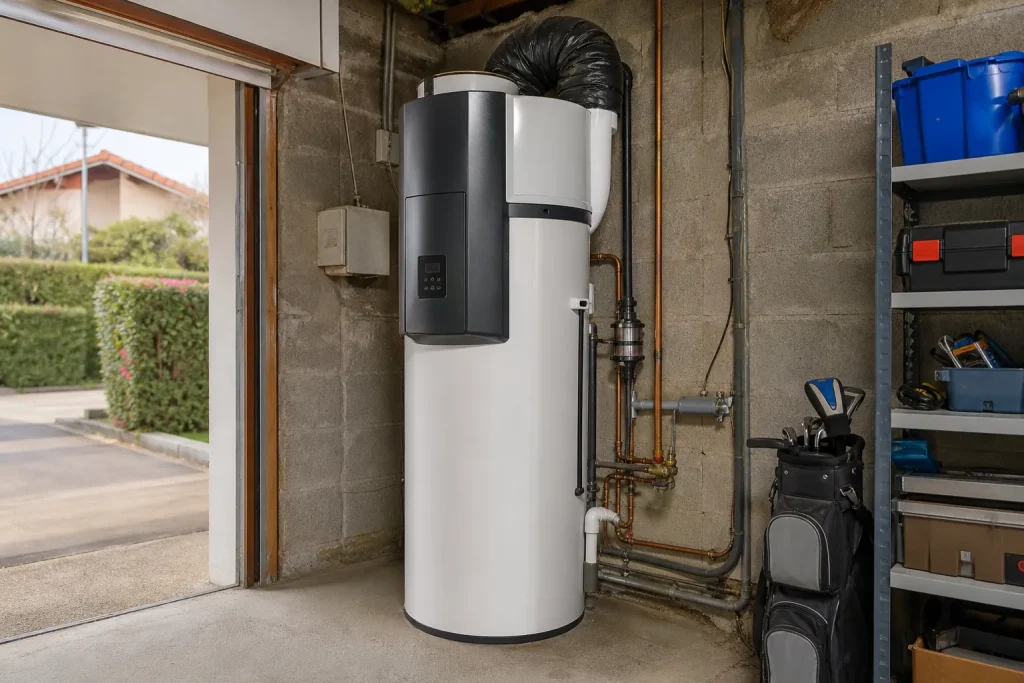 Chauffe-eau thermodynamique dans un garage