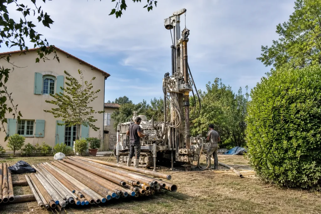 Forage pour une pompe u00e0 chaleur gu00e9othermique