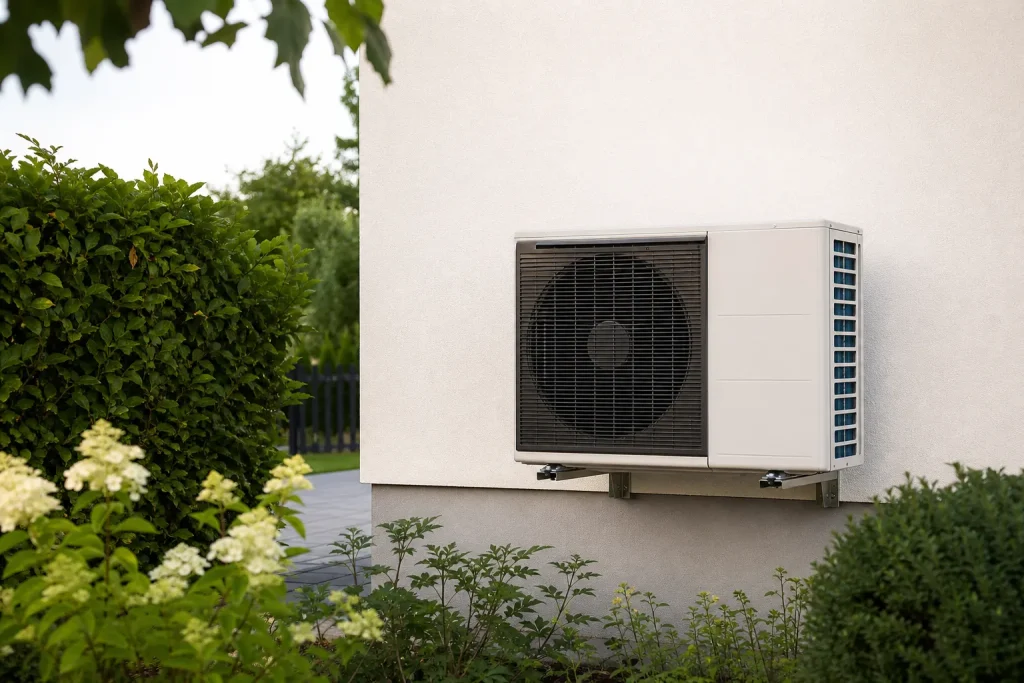 Pompe u00e0 chaleur silencieuse dans un jardin