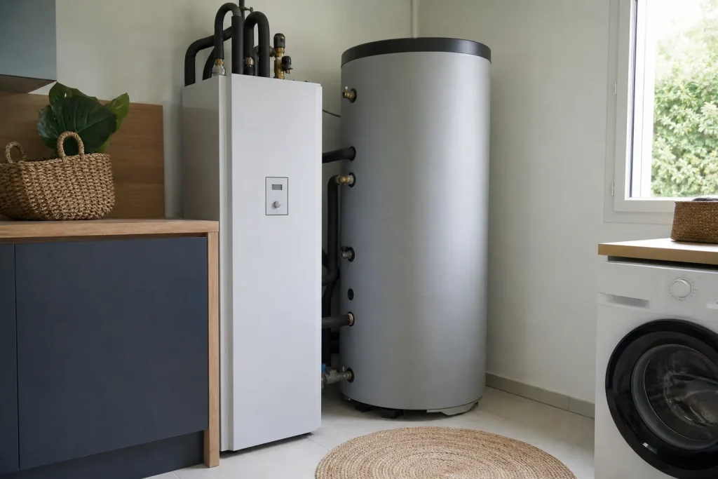 Module intu00e9rieur de pompe u00e0 chaleur et ballon d'eau chaude